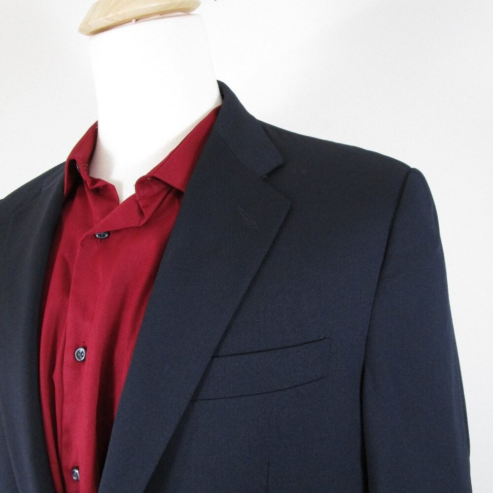 Hickey Freeman Collection Solid Black Wool Cashme… - image 2